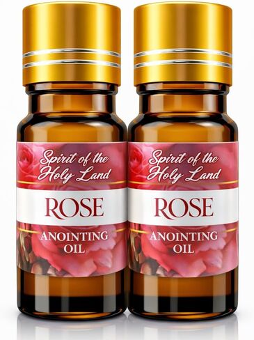 Biblical Rose of Sharon Anointing Oil from Jerusalem 2 Bottles x 10 ml Rose Devotional Holy Oil for Prayer and Blessing Religious Gift Box in Saudi Arabia