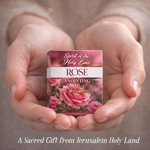 Biblical Rose of Sharon Anointing Oil from Jerusalem 2 Bottles x 10 ml Rose Devotional Holy Oil for Prayer and Blessing Religious Gift Box in Saudi Arabia
