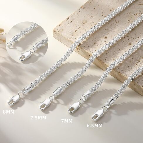 S925 Sterling Silver Chain Bracelet for Women - 4.5MM S925 Sterling Silver Rope Chain Bracelet Handmade Jewelry Silver Bracelet for Women 6.5/7/7.5/8 Inch in Saudi Arabia