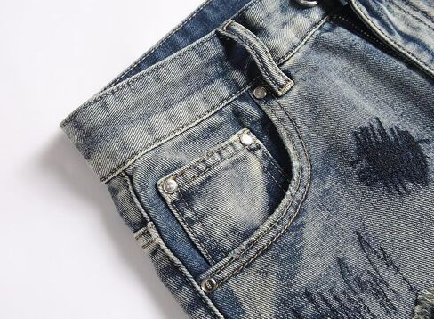 HENGAO Mens Flared Jeans Slim Fit Stretch Skinny Ripped Distressed Trendy Bell Bottom Denim Pants in Saudi Arabia