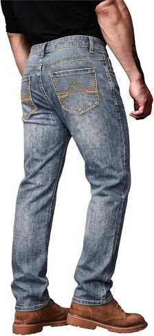 Men's Relaxed Fit Bootcut Jeans, Western Cowboy Denim Jeans for Men, Durable Work Jeans for Work & Casual Wear in Saudi Arabia