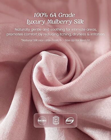 100% Mulberry Silk Underwear, High-Waisted Lace Briefs Silk Panties for Women, Ultra Soft, Breathable & Quick-Dry in Saudi Arabia