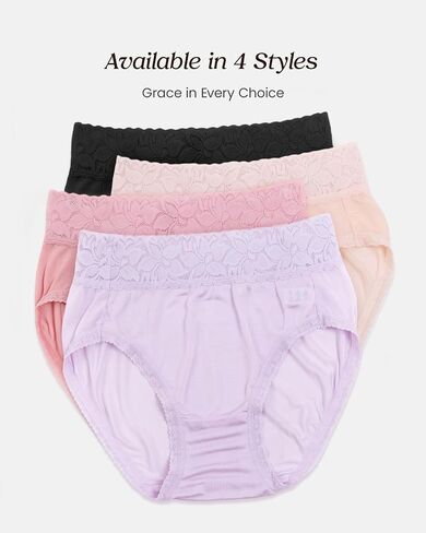 100% Mulberry Silk Underwear, High-Waisted Lace Briefs Silk Panties for Women, Ultra Soft, Breathable & Quick-Dry in Saudi Arabia