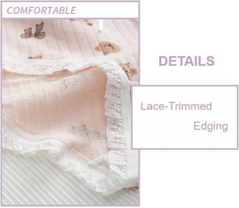 5 Packs Cute Bear Print Underwear for Women Cotton Kawaii Japanese Brief Panties in Saudi Arabia