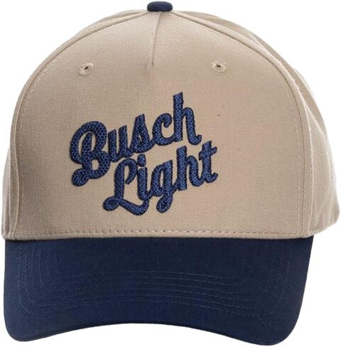 قبعة بيسبول Busch خفيفة الوزن للرجال من Calhoun - قبعة بشعار مخيطة بسلسلة مرخصة رسميًا مع حافة منحنية، غطاء رأس كاجوال قابل للتعديل باللون البيج in Kuwait