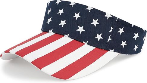 Century Star American Flag Sun Visor Hat for Men Women, Patriotic Adjustable Summer Golf Tennis Cap for 4th of July in Kuwait