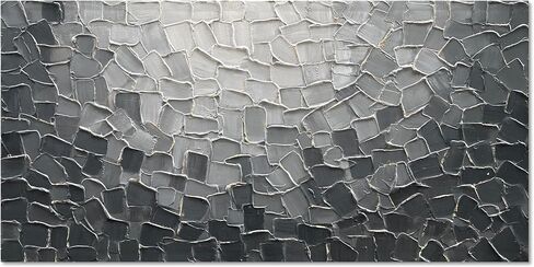 Diathou Art Hand-painted Black and grey textured wall decoration painting 24x48 inches. Modern abstract oil painting on canvas decoration. Suitable for wall decoration in living room and bedroom in Saudi Arabia