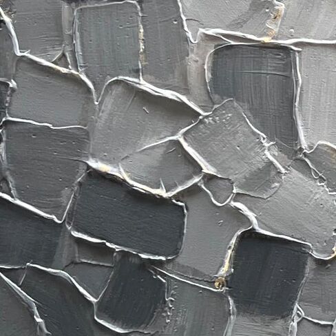 Diathou Art Hand-painted Black and grey textured wall decoration painting 24x48 inches. Modern abstract oil painting on canvas decoration. Suitable for wall decoration in living room and bedroom in Saudi Arabia