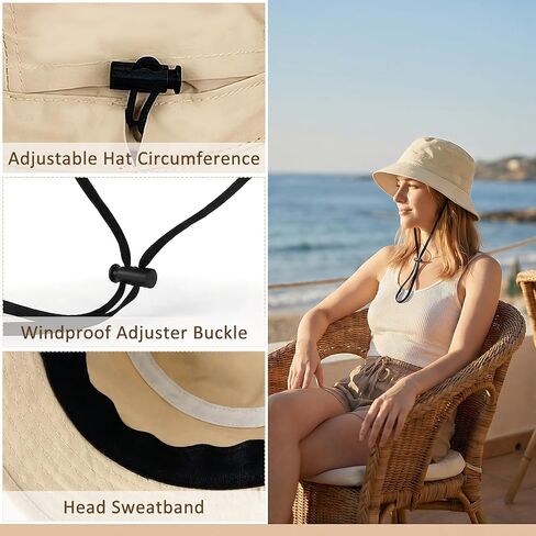 Bucket Hats for Women Ponytail UV Protection Sun Hat Packable Waterproof Quick Dry Hat for Travel Hiking Fishing in Saudi Arabia