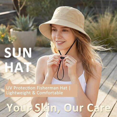 Bucket Hats for Women Ponytail UV Protection Sun Hat Packable Waterproof Quick Dry Hat for Travel Hiking Fishing in Saudi Arabia