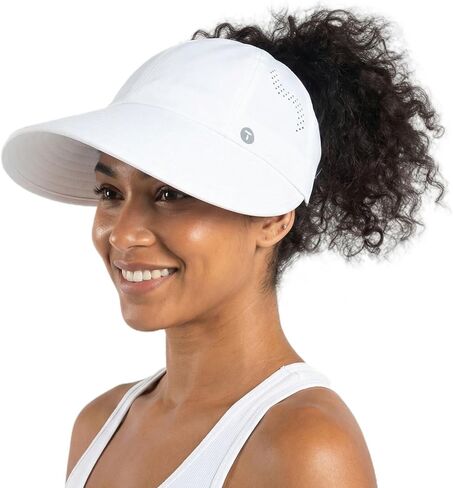TOP-EX ChicPony Cooling Wide Brim Womens Sun Hat High Ponytail Large Brim Sun Protection Baseball Cap Breathable White in Kuwait