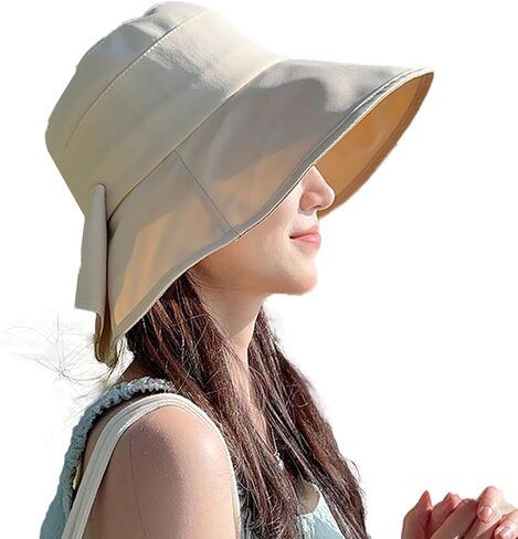 Womens Wide Brim Sun Hats,Sun Hat for Women UV Protection,Bow Knot Packable Bucket Cap for Fishing Beach Gardening Travel in Saudi Arabia