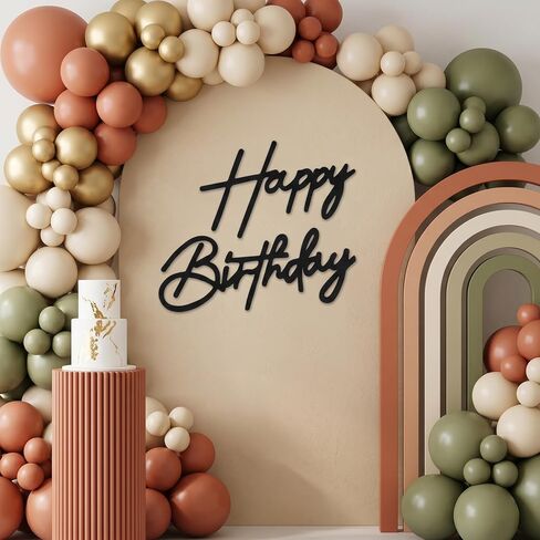 Gold Happy Birthday Sign - Felt Glitter 'Happy Birthday' Letter Sign for Balloon Garland Arch Backdrop Decorations, Baby Shower Wall Decor for Boys, Girls, Women,Men(With Dot Glues) in Saudi Arabia
