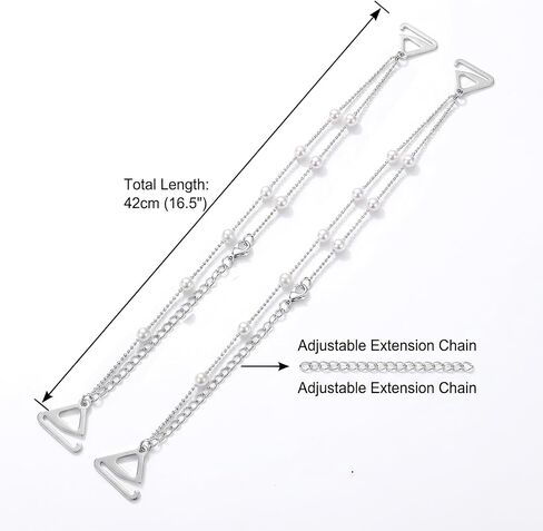 1 Pair Adjustable Faux Pearl Bra Straps for Women, Detachable Shoulder Chain Replacement, Elegant Backless Dress Body Jewelry for Wedding Bridal Prom in Saudi Arabia