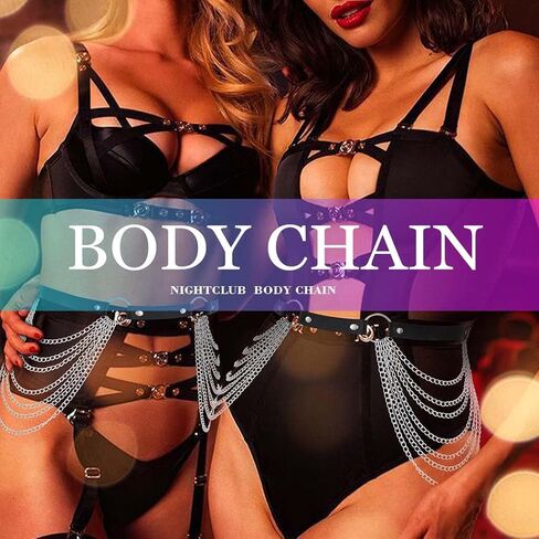 Leather Waist Chain Belt Black Fashion Rave Body Accessories for Women in Saudi Arabia