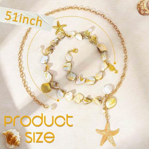 Seashell Waist Chain Belt Body Chain Oceanic Jewelry Accessories for Women (Gold) in Saudi Arabia