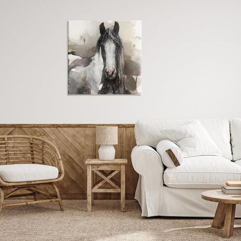Stupell Industries Grey & Beige Horse Abstract Canvas Wall Art Design by Marilyn Hageman in Kuwait