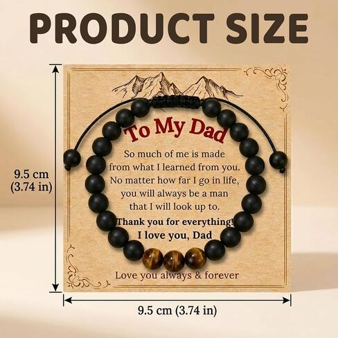 Gift for Dad New Dad Stepdad Men Husband, Cross Bead Bracelet for Father, Bracelet Father's Day Birthday Jewelry Gifts for Him in Saudi Arabia