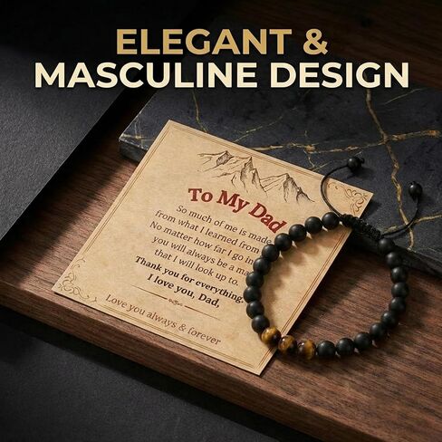 Gift for Dad New Dad Stepdad Men Husband, Cross Bead Bracelet for Father, Bracelet Father's Day Birthday Jewelry Gifts for Him in Saudi Arabia