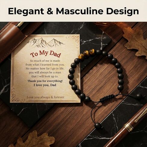 Gift for Dad New Dad Stepdad Men Husband, Cross Bead Bracelet for Father, Bracelet Father's Day Birthday Jewelry Gifts for Him in Saudi Arabia