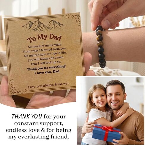 Gift for Dad New Dad Stepdad Men Husband, Cross Bead Bracelet for Father, Bracelet Father's Day Birthday Jewelry Gifts for Him in Saudi Arabia