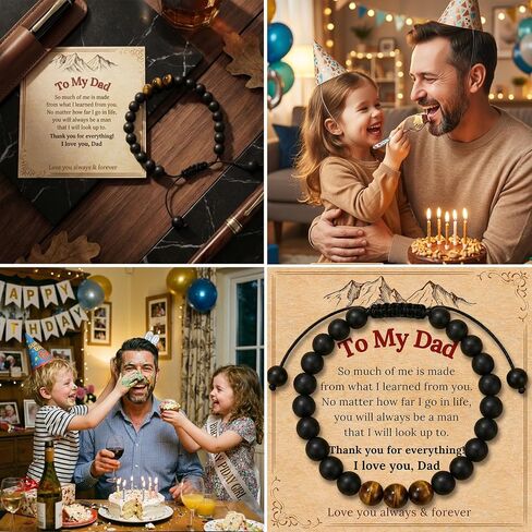 Gift for Dad New Dad Stepdad Men Husband, Cross Bead Bracelet for Father, Bracelet Father's Day Birthday Jewelry Gifts for Him in Saudi Arabia