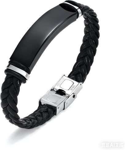 Braided Leather Medical Alert ID Bracelet for Men - Custom Engraved Identification Alert Medical Bracelet with Stainless Steel Clasp Leather Personalized Inspirational Cuff Wristband Bracelets Gift in Saudi Arabia
