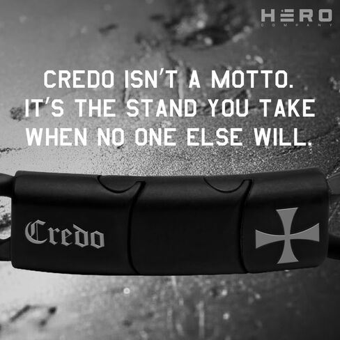 Hero Company Black Cuban Link Bracelet for Men ‘Knights Templar Sacred Oath’ - Helps Pair Veterans with a Service Dog or Shelter Dog in Saudi Arabia