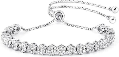 Adjustable Bracelet Moissanite Tennis Bracelet, 2.61CT D Color VVS1 S925 Sterling Silver Moissanite Bracelets for Women, Gift for Wife Mom Girlfriend Birthday Anniversary Christmas (7.5in) in Saudi Arabia