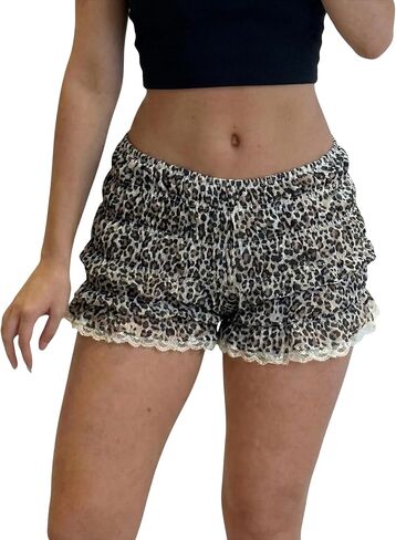 Usweetie Women Leopard Cheetah Print Ruffle Shorts in Saudi Arabia