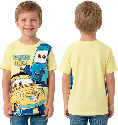 Disney Shirts for Kids, Lightning McQueen T Shirt Pack of 3, Boys Cars T Shirt, Multicolor 4 in Kuwait