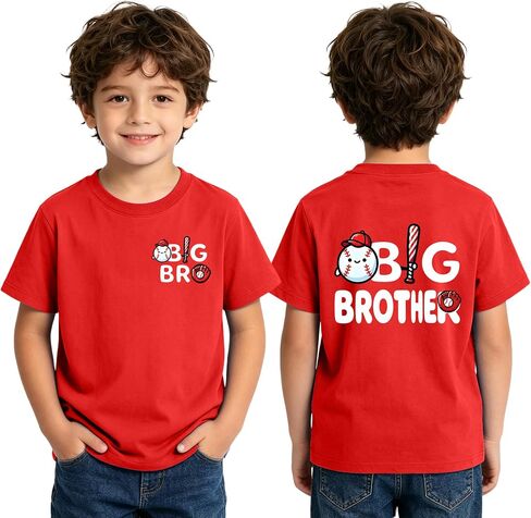 Big Brother Little Brother Matching Outfits Toddler Baseball Graphic Tee Promoted to Big Bro Cotton Shirt in Saudi Arabia
