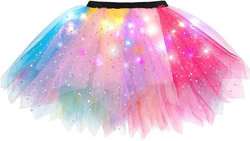 تنورة REETAN المضيئة بألوان قوس قزح Tutus التنورة اللامعة LED Tutu Glow للفتيات in Kuwait
