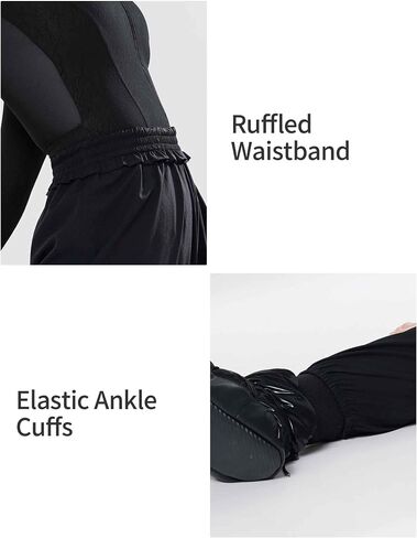 Dayrose Girls Elastic Warm Up Ballet Pants, Women Lace Waistband Ripstop Pants for Yoga, Dance, Gymnastics in Saudi Arabia