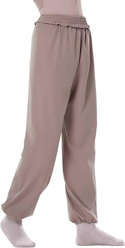 Dayrose Girls Elastic Warm Up Ballet Pants, Women Lace Waistband Ripstop Pants for Yoga, Dance, Gymnastics in Saudi Arabia