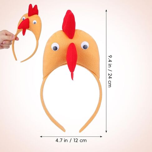 DECHOUS 4Pcs Chicken Headbands Easter Costume Plush Rooster Headbands 3D Chicken Hat Cosplay Headpiece for Party, Easter Outfit, Fit Women Adult Kids Costume in Kuwait