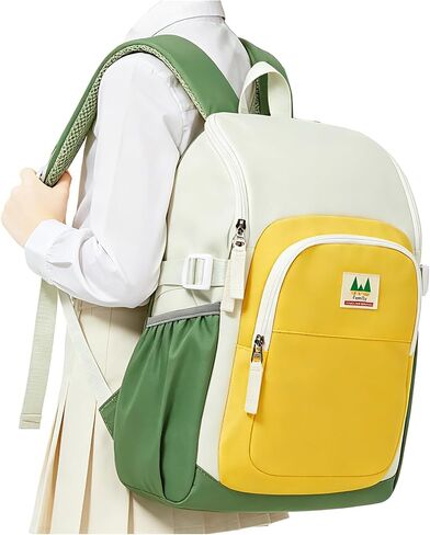 coowoz Kids Backpack for Boys Girls,School Bag for Grades K-3, Lightweight Water Resistant Elementary Bookbag fits Standard Folders, Padded Preschool Travel Rucksack,Green Yellow in Saudi Arabia