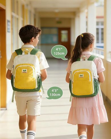 coowoz Kids Backpack for Boys Girls,School Bag for Grades K-3, Lightweight Water Resistant Elementary Bookbag fits Standard Folders, Padded Preschool Travel Rucksack,Green Yellow in Saudi Arabia