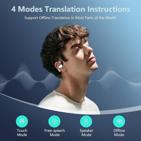 سماعات أذن لاسلكية بلوتوث 5.3 سماعات ستيريو هاي فاي، تحكم باللمس مع علبة شحن LED، مقاومة للماء IPX7، وسادات أذن رياضية عميقة مع ميكروفون مدمج للتوصيل العظمي للجري in Kuwait