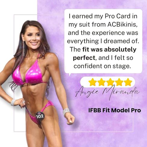 Angel Competition NPC Fit Model Bikini Set w/2 Bottoms – Hologram Blue Stage Bikini Competition Suits w/50% Glute Coverage in Saudi Arabia