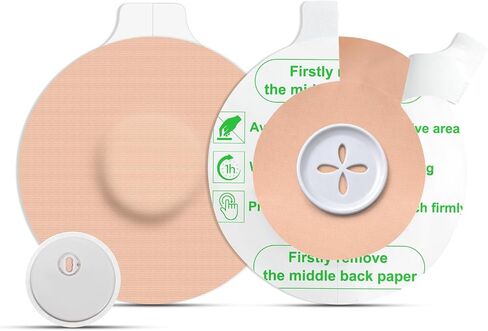 40 Pack Libre 3 Plus Sensor Covers, Waterproof & Breathable Adhesive Patches for Libre 3/3 Plus, with 2 Protective Hardshell Caps, Hypoallergenic & Latex Free, 15-Day Long Stay, Beige in Saudi Arabia