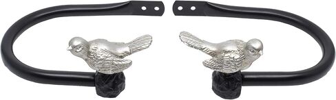 Set of 2 Decorative Bird Window Curtain Holdbacks for Draperies (2 Holdbacks, Country White) in Kuwait