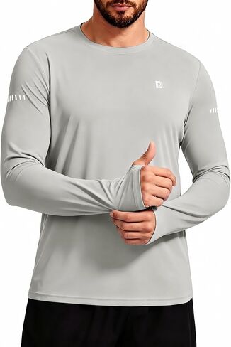 DAXIANG Men's UPF 50+ Sun Protection Long Sleeve Rash Guard UV Hiking Running Athletic Fishing Quick Dry Lightweight T-Shirt in Saudi Arabia