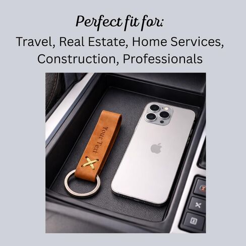 Custom Logo Leather Keychain Set of 25 - Personalized Genuine Leather Key Fob with Hand Stitched X Design, Antiqued Brass Split Ring, Bulk Corporate Gifts for Employees, Clients, 3.5 Inch in Kuwait