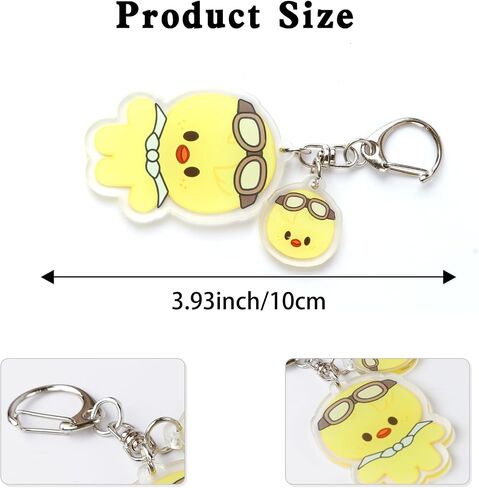 8 PCS SK-Z Cartoon Keychains Acrylic Animal Key Rings Stray Keychain Double Sided Pattern Backpack Pendant Cute Gifts in Kuwait