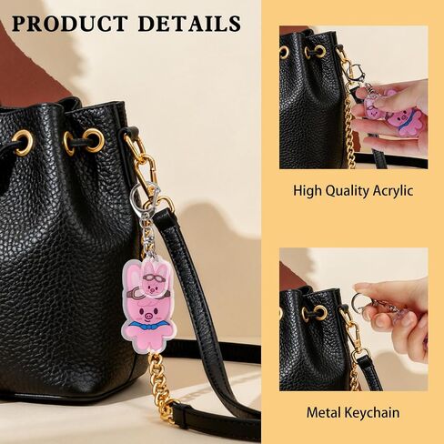 8 PCS SK-Z Cartoon Keychains Acrylic Animal Key Rings Stray Keychain Double Sided Pattern Backpack Pendant Cute Gifts in Kuwait
