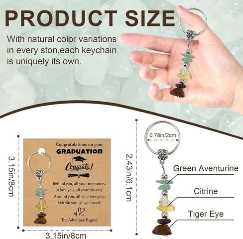 2026 Graduation Gift for Her, Natural Crystals Lucky Keychain Gifts with Unique Grad Cap Box and Gift Card for Class of 2026, Adventure Begins Gifts, Gifts for Graduates in Saudi Arabia