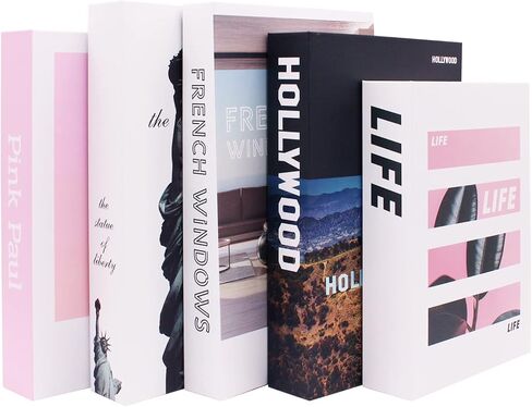 4 Pcs Decorative Books Set for Home Decor Display,Faux Books for Decoraion,Fake Books for Decoration,Bookshelf Farmhouse Coffee Table Decor Books (Blue T1) in Saudi Arabia