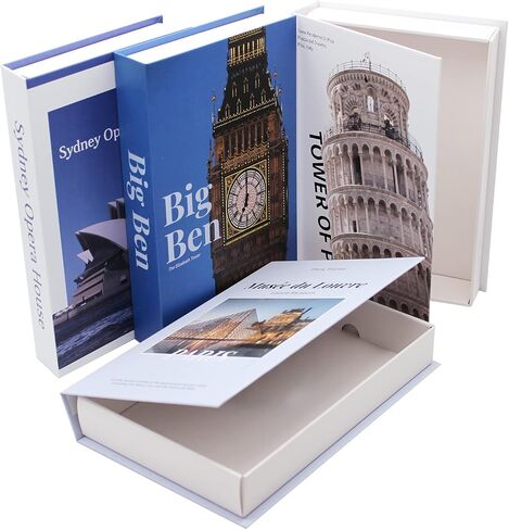 4 Pcs Decorative Books Set for Home Decor Display,Faux Books for Decoraion,Fake Books for Decoration,Bookshelf Farmhouse Coffee Table Decor Books (Blue T1) in Saudi Arabia