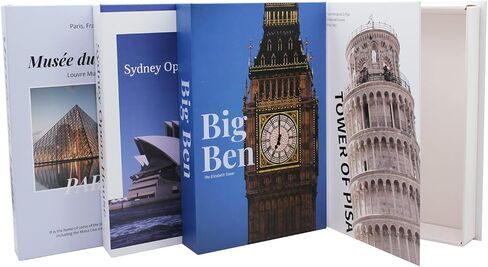 4 Pcs Decorative Books Set for Home Decor Display,Faux Books for Decoraion,Fake Books for Decoration,Bookshelf Farmhouse Coffee Table Decor Books (Blue T1) in Saudi Arabia